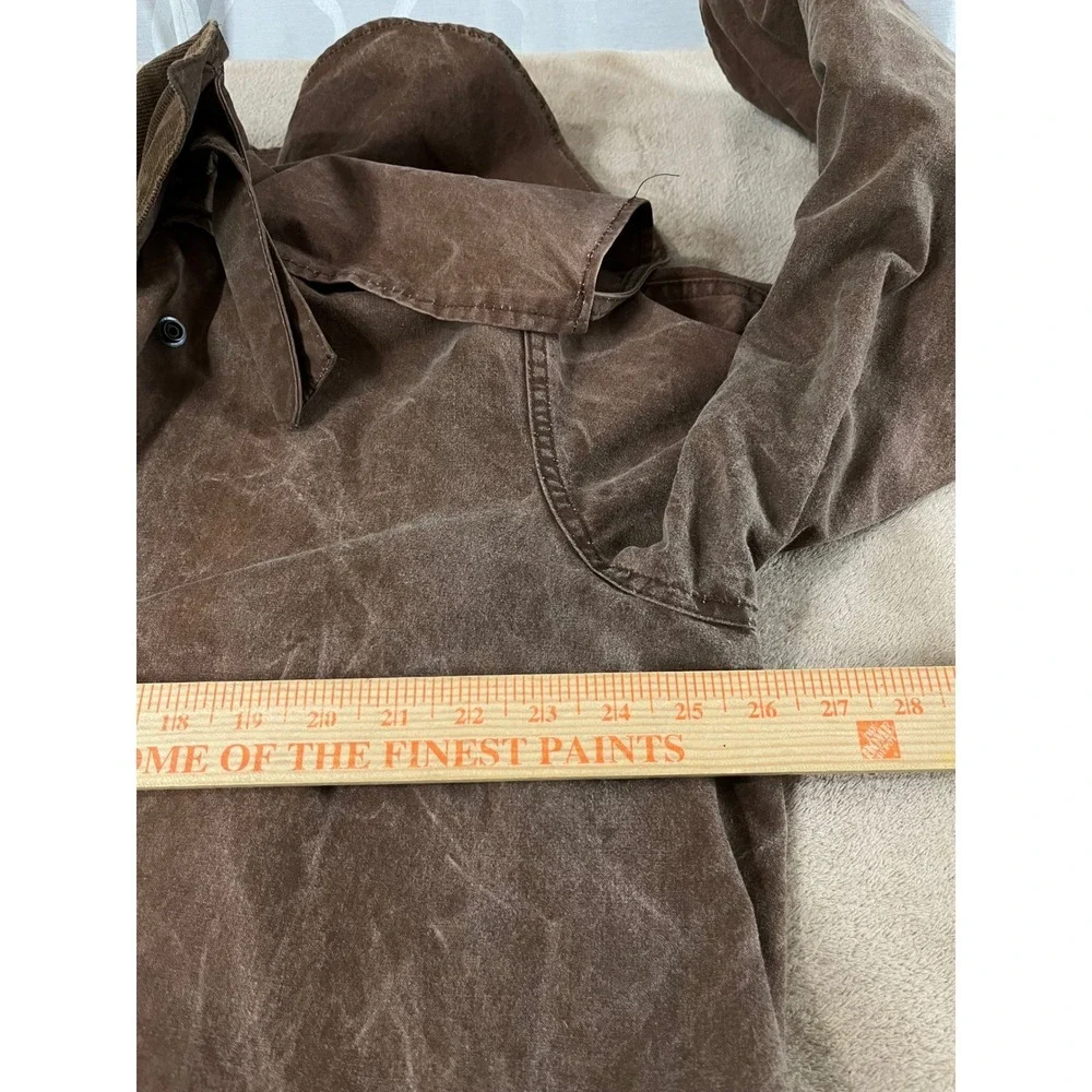 Australian Stock Saddle Co Cattlemans Coat Mens Size 7 Brown Waxed Cotton Duster